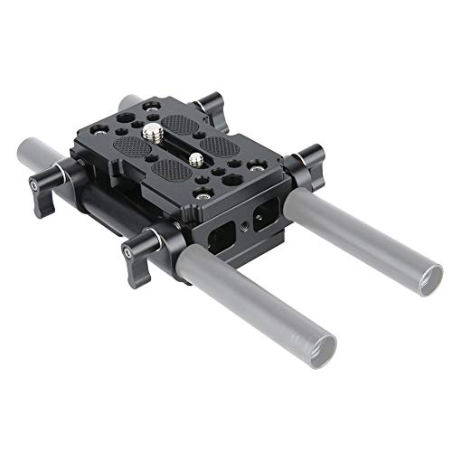 NICEYRIG Shoulder Support Camera Baseplate with 15mm Rod Clamp Railblock for Rod Support/DSLR Rig Cage - Image 1