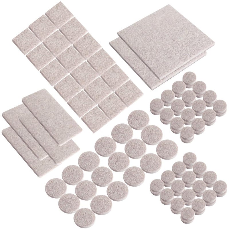 hengfento2 Felt Pads 106 Pcs Beige  Felt Furniture Pads Premium Furniture Pads Felt Furniture Pads For Protecting Hardwood Floors  Assorted Sizes Value Pack  Self-Stick Design  Easy-To-Apply.(106 Pcs Beige) - Image 1