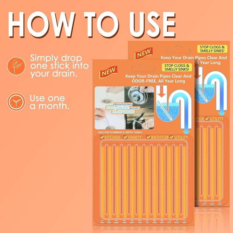 زيزن Drain Cleaner Sticks – Effectively Eliminate Odors and Keep Drains Flowing - Image 5