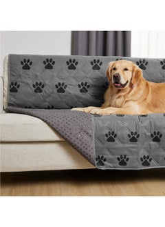Gorilla Grip GORILLA GRIP Waterproof Dog Bed Cover, Pet Blanket for Furniture, Sofa, Couch, Crate, Car, Sofa Throw Essential for Cats and Dogs, Tear and Slip Resistant Leakproof Cushion Cover, 40x50 Gray Black Paw  - Image 1