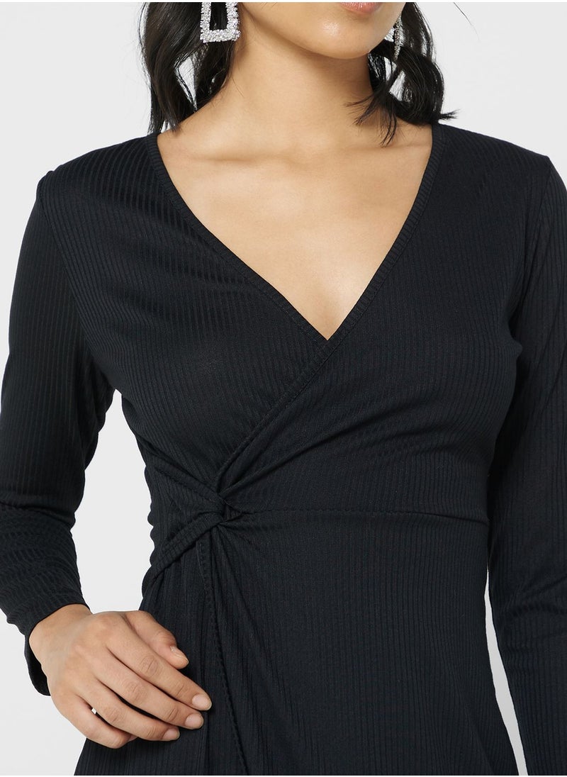 Ginger - Wrap Knotted Midi Dress - Image 1