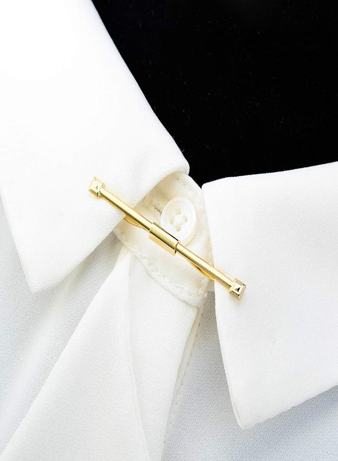 canjoyn Square Head Collar Clips Necktie Tie Clips Collar Bar Shirt Stay Tie Pins Cravat Clip for Men - Image 4