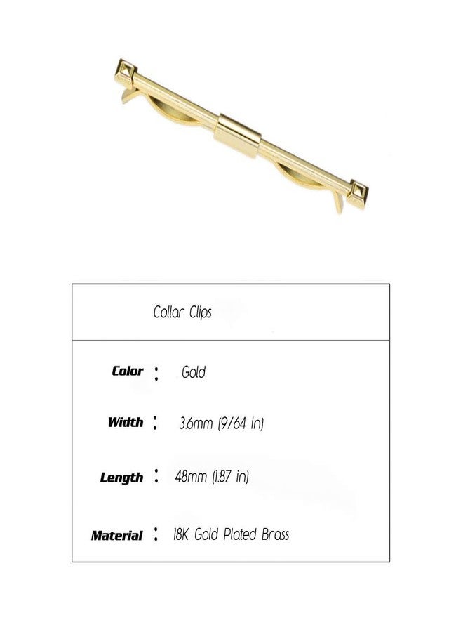 canjoyn Square Head Collar Clips Necktie Tie Clips Collar Bar Shirt Stay Tie Pins Cravat Clip for Men - Image 3