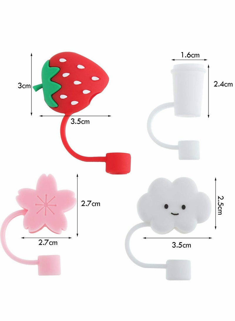 KASTWAVE Silicone Straw Tips Cover, 4 Pcs Reusable Drinking Lids Adorable Dust-proof Plugs for 6-8 mm Straws, Decor Outdoor (Not include Straw) - Image 4