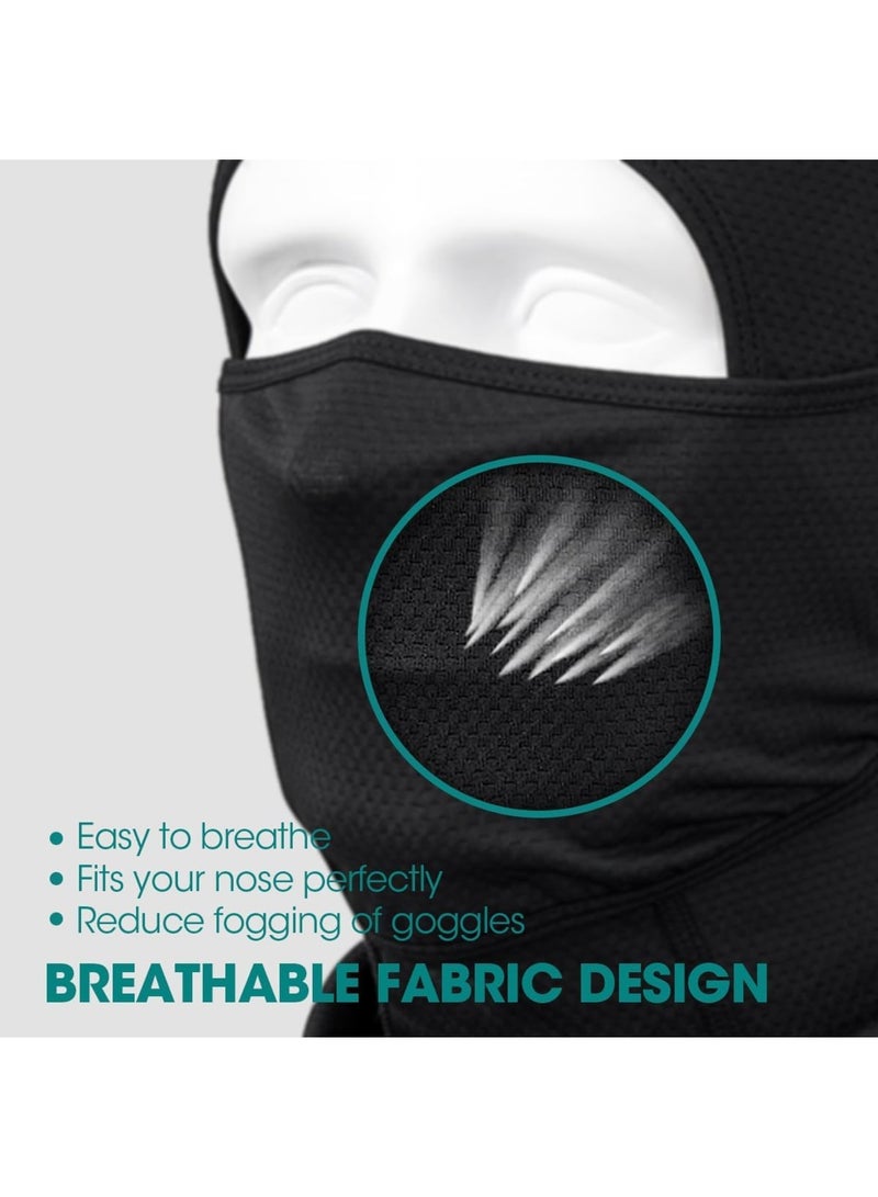 SOLARAE Ski Mask Balaclava Face Masks, 3 Pcs Sun Protection Balaclavas, Universal Size Windproof Full Head Mask, Breathable Elastic Fit, Full Head Cover with Moveable Face Mask, Black, White, Blue - Image 2