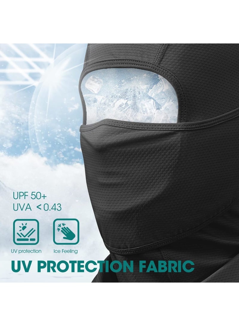 SOLARAE Ski Mask Balaclava Face Masks, 3 Pcs Sun Protection Balaclavas, Universal Size Windproof Full Head Mask, Breathable Elastic Fit, Full Head Cover with Moveable Face Mask, Black, White, Blue - Image 3