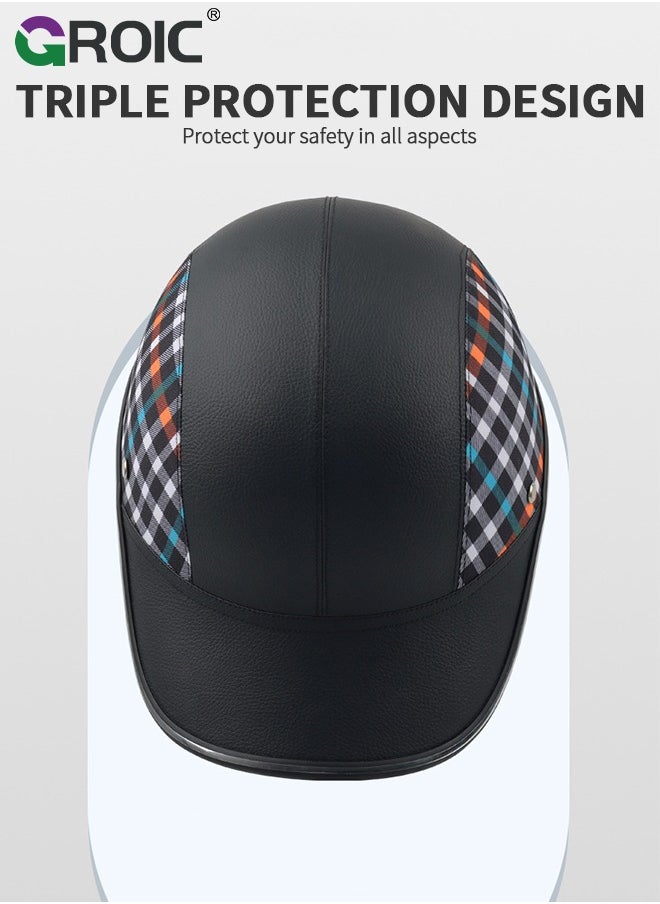 GROIC Bike Helmet for Adults, Baseball Helmets Bike Helmet, ABS Leather Cycling Safety Helmet with Adjustable Strap Urban Baseball Cap Style Bicycle Helmet for Men Women  - Image 5