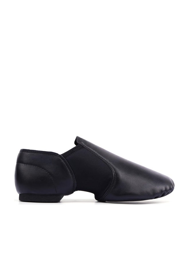 Linodes PU Leather Jazz Shoe Slip On Dance Shoes for Girls and Boys (Toddler/Little Kid/Big Kid)-Black-3M-Little Kid - Image 1