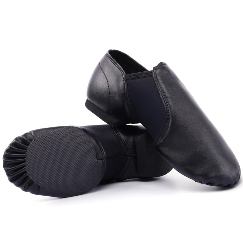 Linodes PU Leather Jazz Shoe Slip On Dance Shoes for Girls and Boys (Toddler/Little Kid/Big Kid)-Black-3M-Little Kid - Image 3