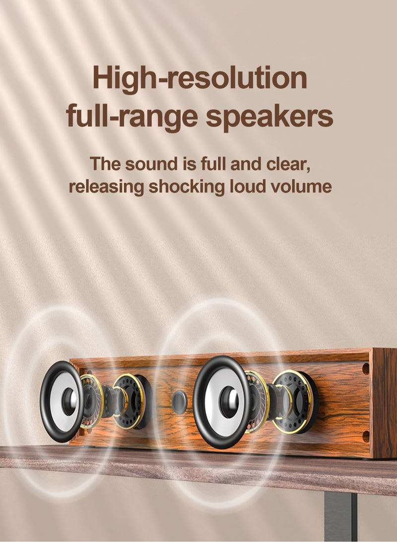 مكبر صوت كمبيوتر عالمي، مكبر صوت خشبي للطاولة المنزلية مع صوت محيطي ومنخفض التردد، يدعم البلوتوث اللاسلكي، السلكي 2.0 الوسائط المتعددة، والتوصيل عبر USB.لة المنزلية، مكبر صوت منخفض التردد للكمبيوتر، دعم مكبرات الصوت السلكية 2.0 متعددة الوسائط. - Image 5