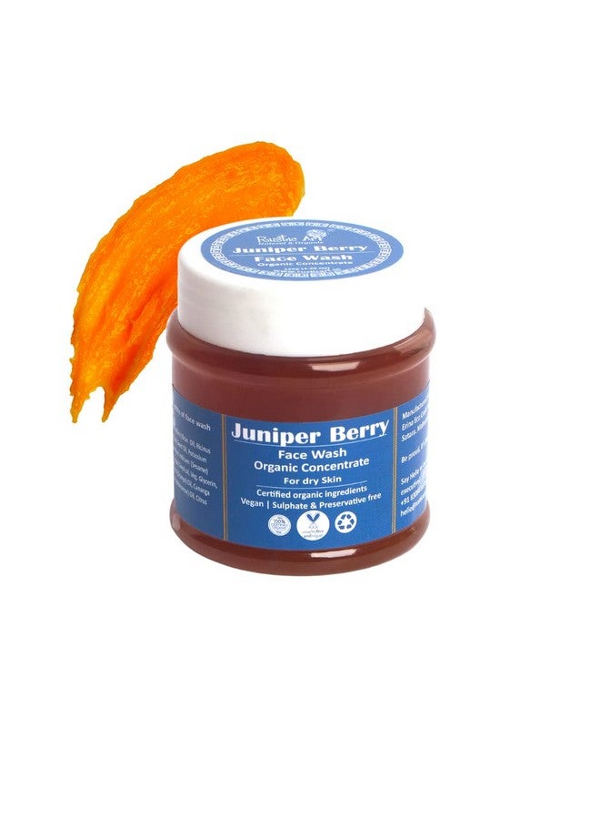 Rustic Art Organic Juniper Berry Face Wash Concentrate | Dry Skin, Dry Acne & Sensitve Skin | Grapeseed & Orange Peel Oil | 125G - Image 1