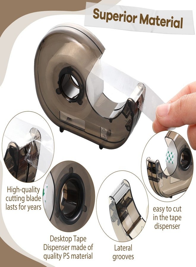 Sabary 50 Pcs Handheld Tape Dispenser Desktop Adhesive Cutter Transparent Plastic Refillable Dispenser Lightweight and Portable Manual Use Adhesive Holder for Home Packing, No Tape Included - Image 3
