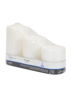 AURA Aura Long Pillar Candles Set of 3 Different Sizes for Home Decor (White, Pack of 3)  - Image 2