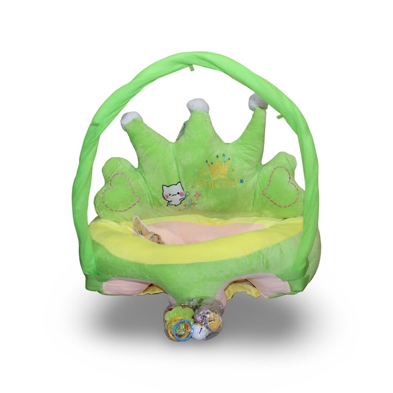 Crown بيبي Soft Plush Support Chair – أخضر
