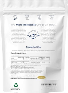 Micro Ingredients Triple Strength EPA 1200 mg and DHA 900 mg Omega-3 Fish Oil Supplement 4200 mg Per Serving, 240 Softgels  - Image 4