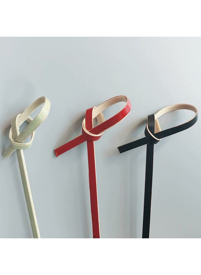 Green Peel Flower Knot String 100 Pcs/bag Disposable Red Black Fruit Fork Sugar Gourd Stick Knot Sign-Color:Red-Specifications:18cm  - Image 3