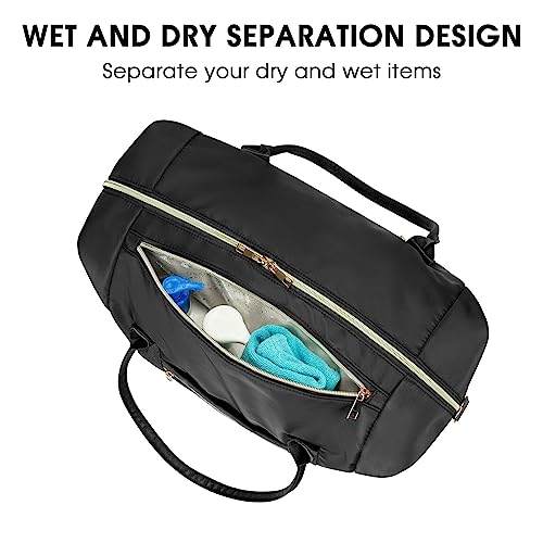 WANDF For Spirit Airlines Personal Item Bag 18x14x8 Travel Duffel Bag with TSA Approved Quart Size Bag & Shoe Bags Weekender Overnight Carry-on Luggage for Women (Black) - Image 3