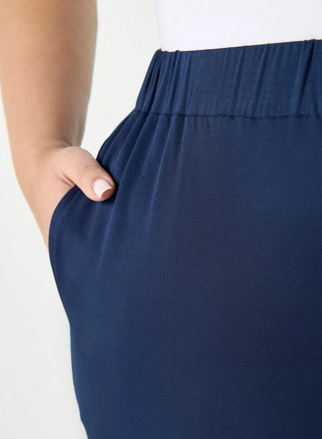 Ulla Popken Plus Size Ulla Popken Culottes with Elasticated Waistband and Pockets