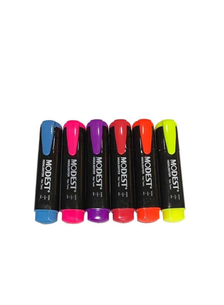 موديست مجموعة هايلايتر مكونة من 6 قطع متعددة الألوان