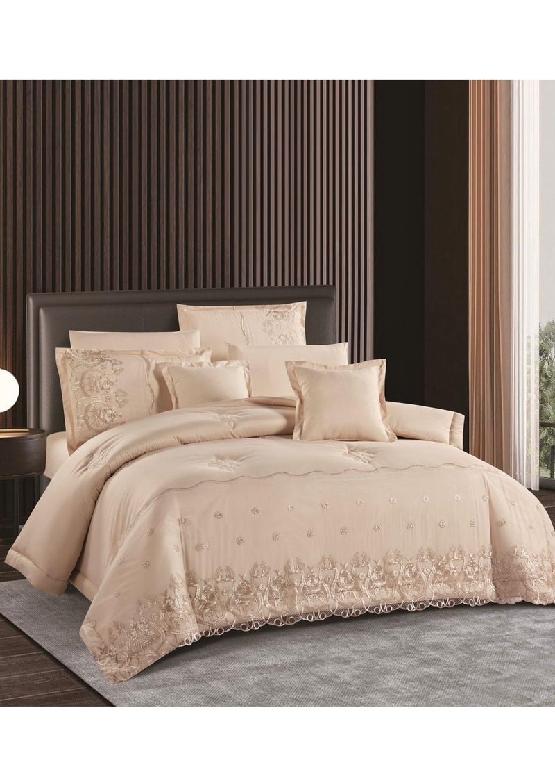 مفرش نفرين  طقم لحاف صيفي فاخر يضيف الجمال لديكور غرفتك  سرير 240*260