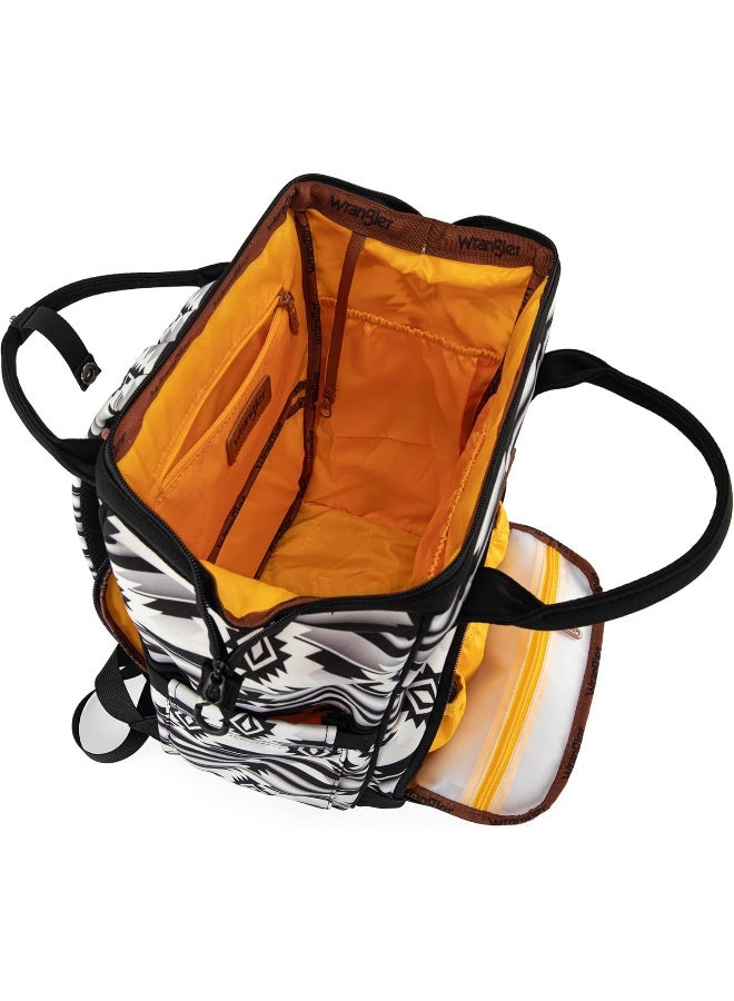 Wrangler Aztec Backpack Organized Daypack Travel Baby Bag with Stroller Strap and Side Bottle Pockets - Image 4