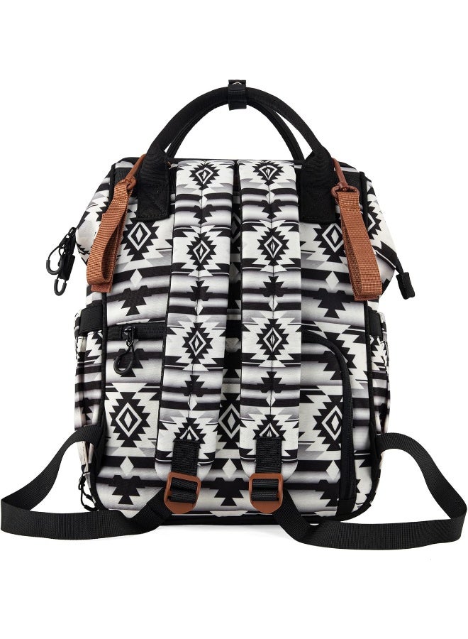 Wrangler Aztec Backpack Organized Daypack Travel Baby Bag with Stroller Strap and Side Bottle Pockets - Image 5