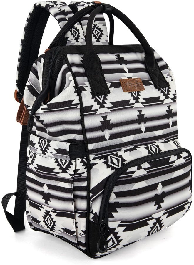Wrangler Aztec Backpack Organized Daypack Travel Baby Bag with Stroller Strap and Side Bottle Pockets - Image 1