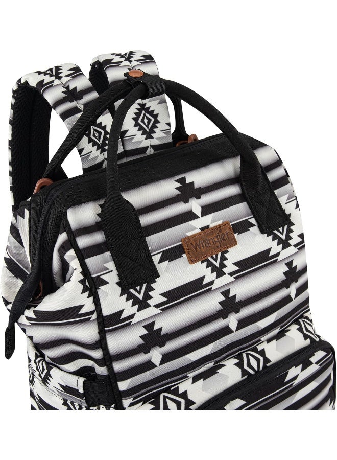 Wrangler Aztec Backpack Organized Daypack Travel Baby Bag with Stroller Strap and Side Bottle Pockets - Image 2