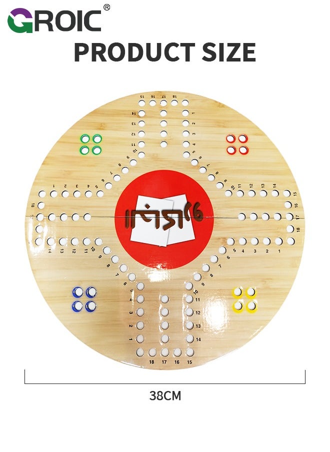 Jackaroo Board Game,Ludo Board Game,Folding Board Game for 4 Players with 16 Marbles and Cards,38 cm x 38 cm Size,Jackaroo Game Family Game Marble Game