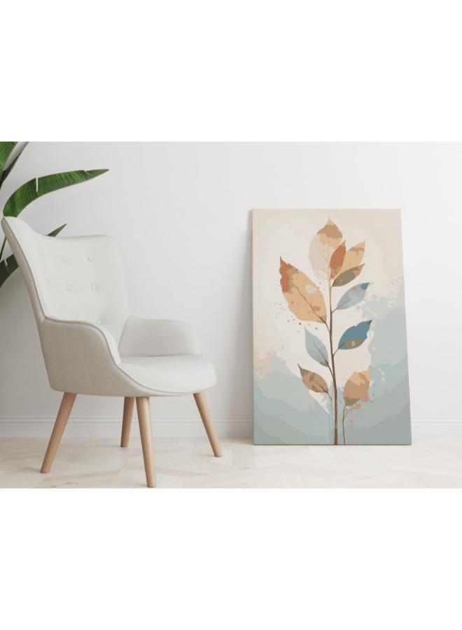 Home Gallery Boho Abstract Leaf Printed Canvas wall art - Image 3
