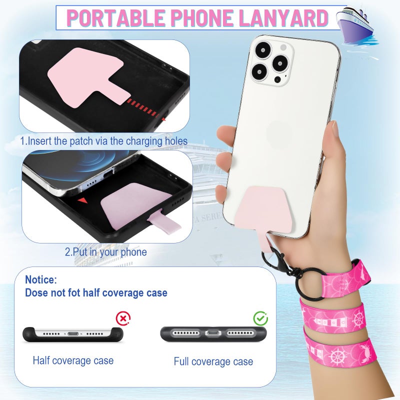 JINIOHEE Cruise Ship Essentials Kit 2026, Cruise and Vacation Essentials Including Cruise Lanyard, Power Strip, Magnetic Hooks, Luggage Tag Holder, Towel Bnad, Phone Pounch, Phone Patches for All Cruise Lines - Image 4