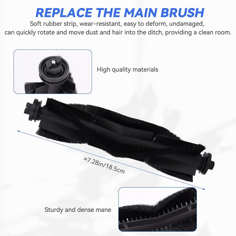 GreeSuit Replacement Parts For Eufy x8 Pro Series Robot Vacuum Cleaner 8 Pcs - x8 Pro Accessories Kit, 1 Main Brushes,1 Brush, 3 Hybrid Accessory Filters, 3 Side Brushes - Image 3