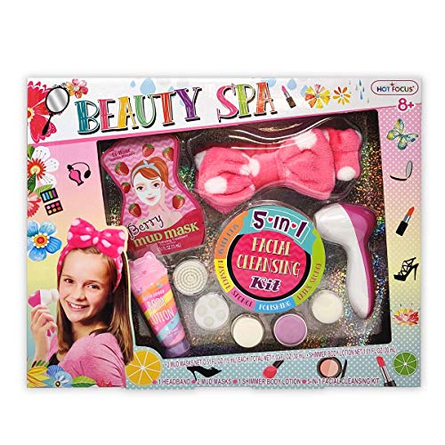 Hot Focus Kids Spa For Girls Toys Day Spa Kit Kids Playset Deluxe Set With Facial Cleanser Machine Headband Mud Mask - Image 1