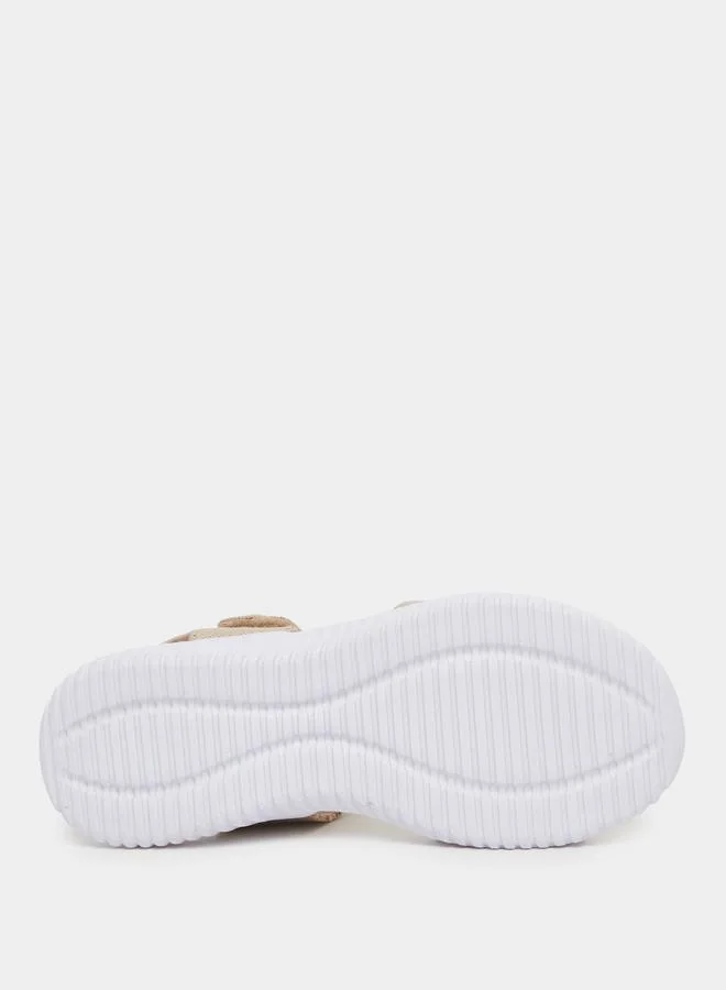 ستايلي Styli Mesh Flat Sandals with Hook and Loop Closure