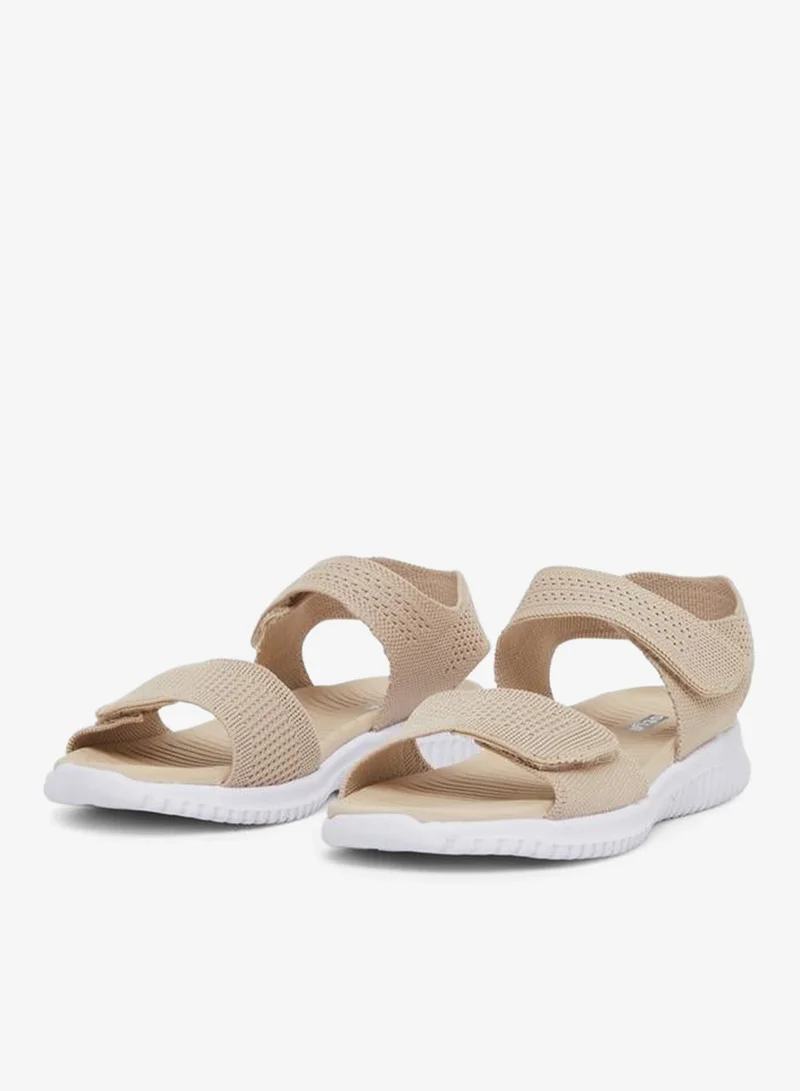 Styli Mesh Flat Sandals with Hook and Loop Closure