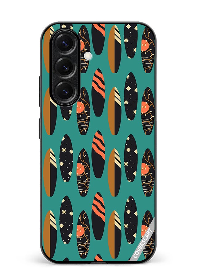 Protective Case Cover For Samsung Galaxy S25 Pattern With Surfboards Design Multicolour