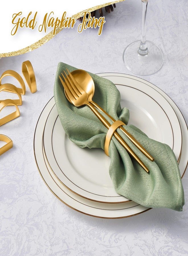 APTWOW Gold Napkin Rings Set of 12, Semicircle Metal Gold Napkin Holder Buckles, Fall Thanksgiving Christmas Napkin Rings, Napkins Rings for Dinner Table Decor, Wedding, Banquet, Party, Easter - Image 4