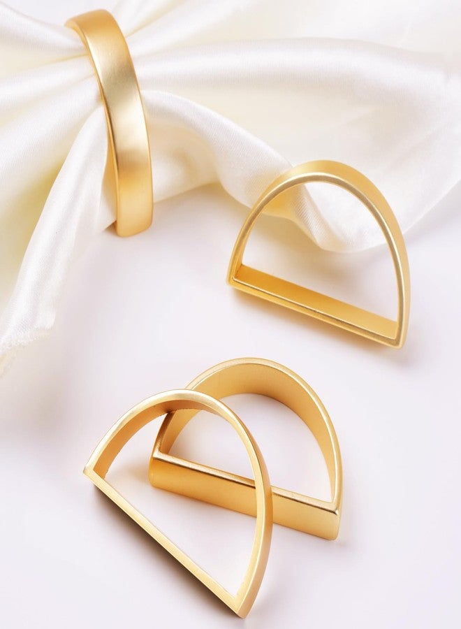 APTWOW Gold Napkin Rings Set of 12, Semicircle Metal Gold Napkin Holder Buckles, Fall Thanksgiving Christmas Napkin Rings, Napkins Rings for Dinner Table Decor, Wedding, Banquet, Party, Easter - Image 2