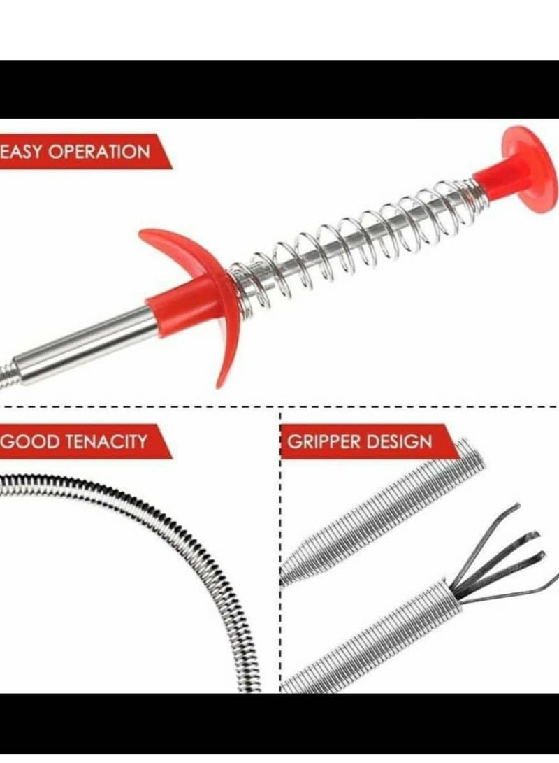 HL Drain Pipe Cleaning hooks Spring Stick Hair Catching Drain Pipe Cleaning Wire Flexible Grabber Claw Pick up Snake Sewer Cleaning Claw Tool Trash Claw Grabber - Image 3
