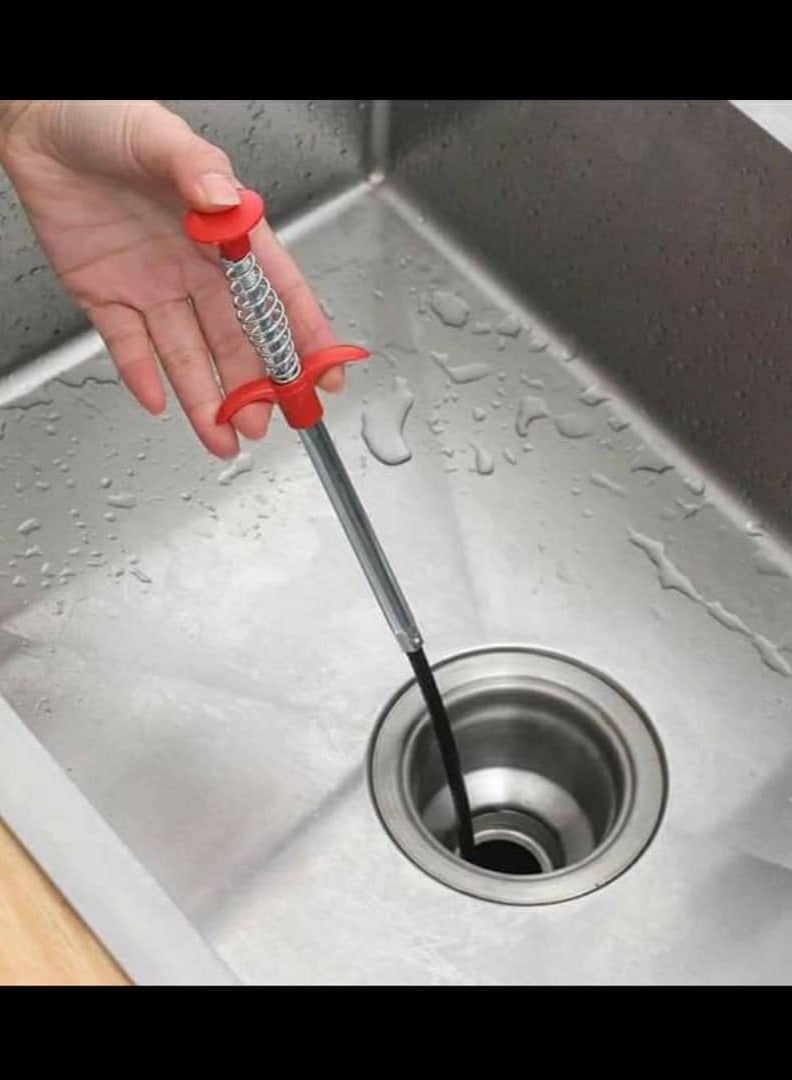 HL Drain Pipe Cleaning hooks Spring Stick Hair Catching Drain Pipe Cleaning Wire Flexible Grabber Claw Pick up Snake Sewer Cleaning Claw Tool Trash Claw Grabber - Image 1