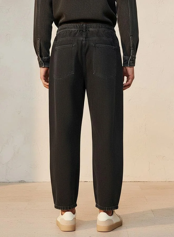 Splash FAV BLACK Denim Straight Fit Button Closure Jeans for Men | Best Price UAE