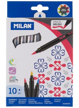 MILAN Milan Brush-Tipped Water-Based Fiberpen 10 Colours  - Image 3