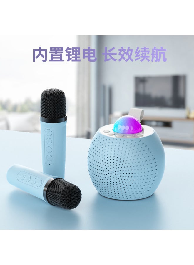 نيوترل جهاز كاريوكي بلوتوث متكامل مع إضاءة نجمية، ميكروفون قابل للفصل، سماعة خارجية، مجموعة كي تي في - Image 1