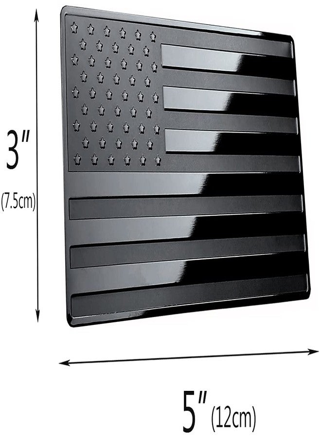 LFPartS USA Embossed Stainless Steel Metal Flag for Cars, Trucks Black 5"x3" - Image 2