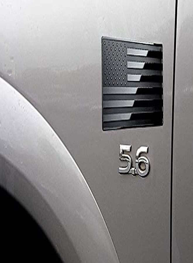 LFPartS USA Embossed Stainless Steel Metal Flag for Cars, Trucks Black 5"x3" - Image 3