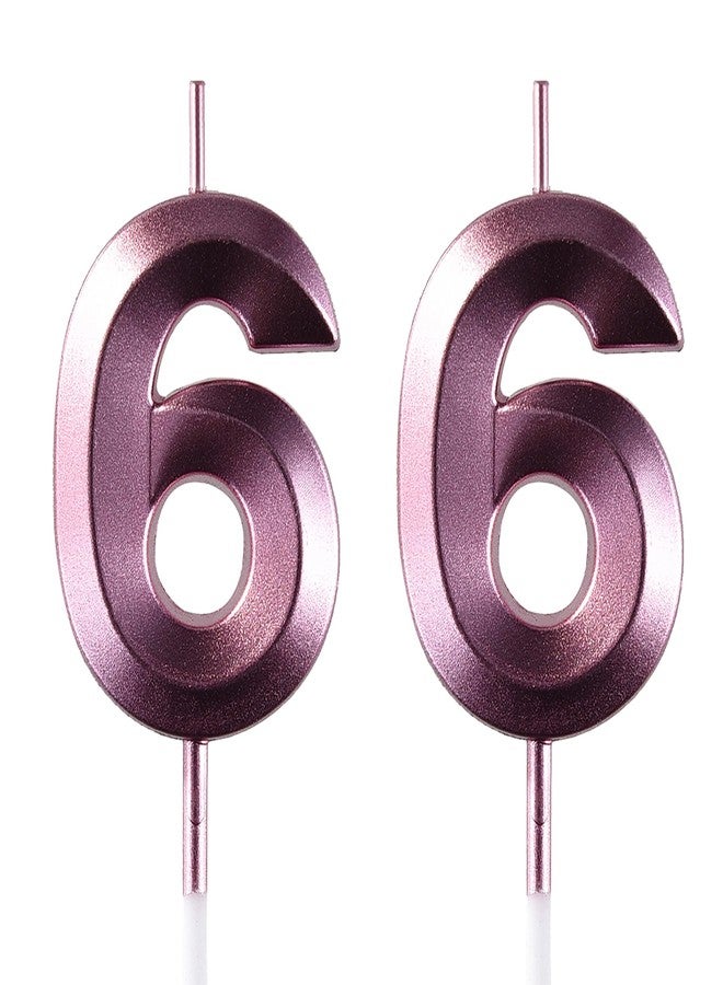 AOOLADA 66 Birthday Candle, 66th Cake Candles, Number 66 Birthday Candles for Cake Topper Decoration, Purple - Image 1