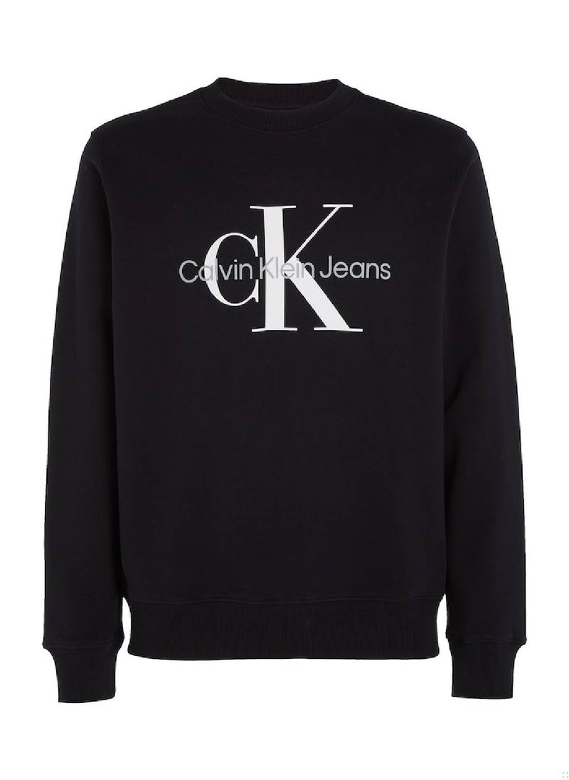 Calvin Klein Jeans Calvin Klein Jeans Men's Sweatshirt - Sportswear - Cotton , Black  - Image 2
