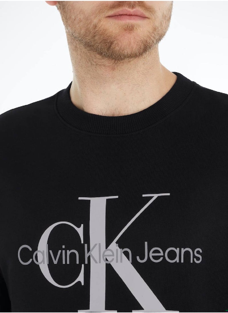 Calvin Klein Jeans Calvin Klein Jeans Men's Sweatshirt - Sportswear - Cotton , Black  - Image 4