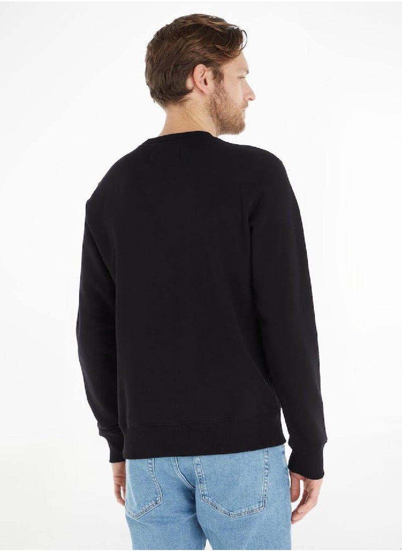 Calvin Klein Jeans Calvin Klein Jeans Men's Sweatshirt - Sportswear - Cotton , Black  - Image 3
