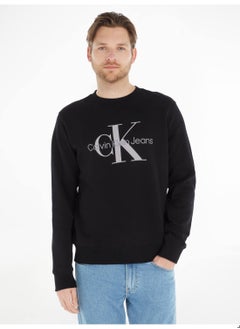Calvin Klein Jeans Calvin Klein Jeans Men's Sweatshirt - Sportswear - Cotton , Black  - Image 1